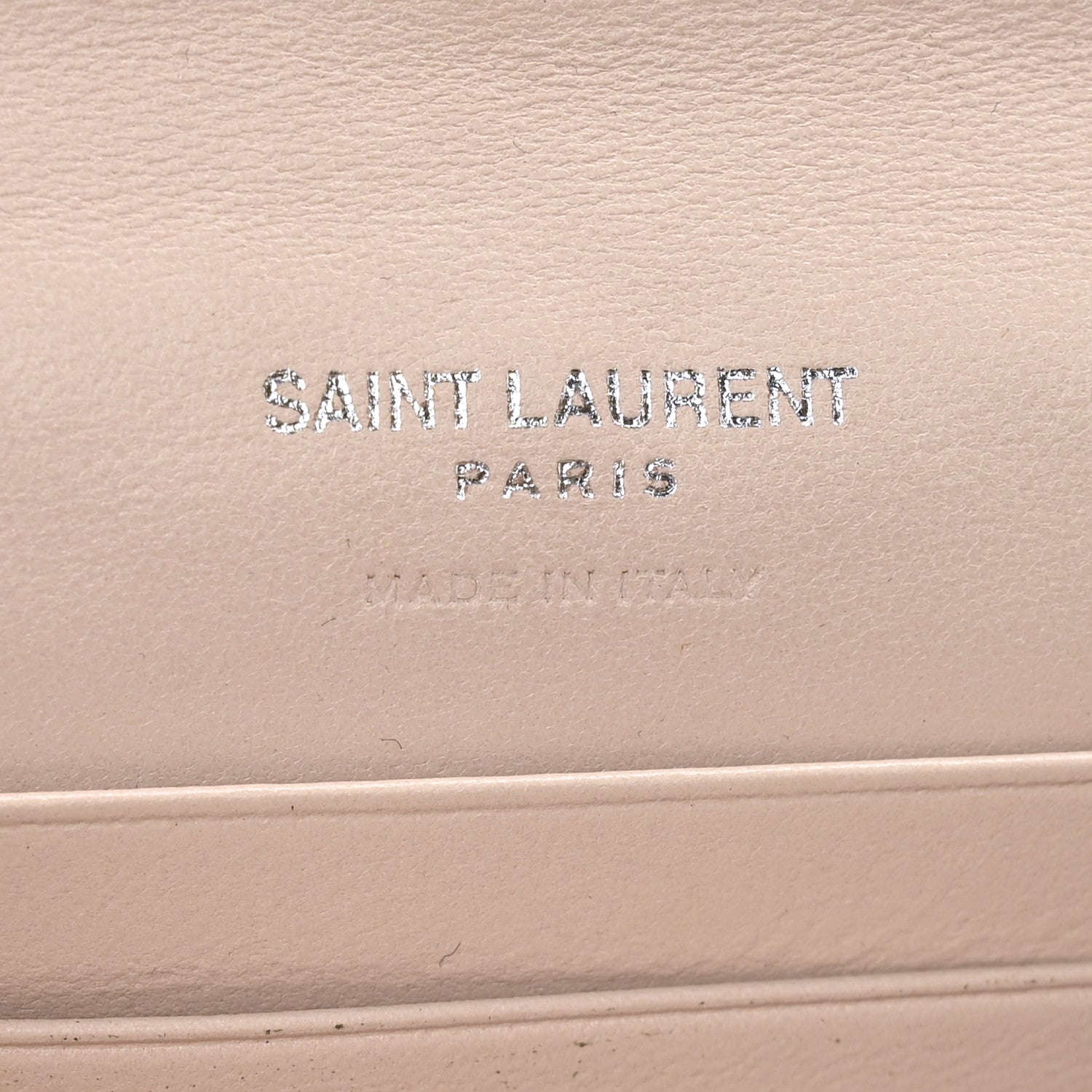 Saint Laurent Nappa Matelasse Chevron Small Monogram Envelope Wallet Nude Powder 6 of 7