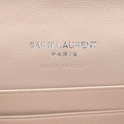 Saint Laurent Nappa Matelasse Chevron Small Monogram Envelope Wallet Nude Powder 6 of 7