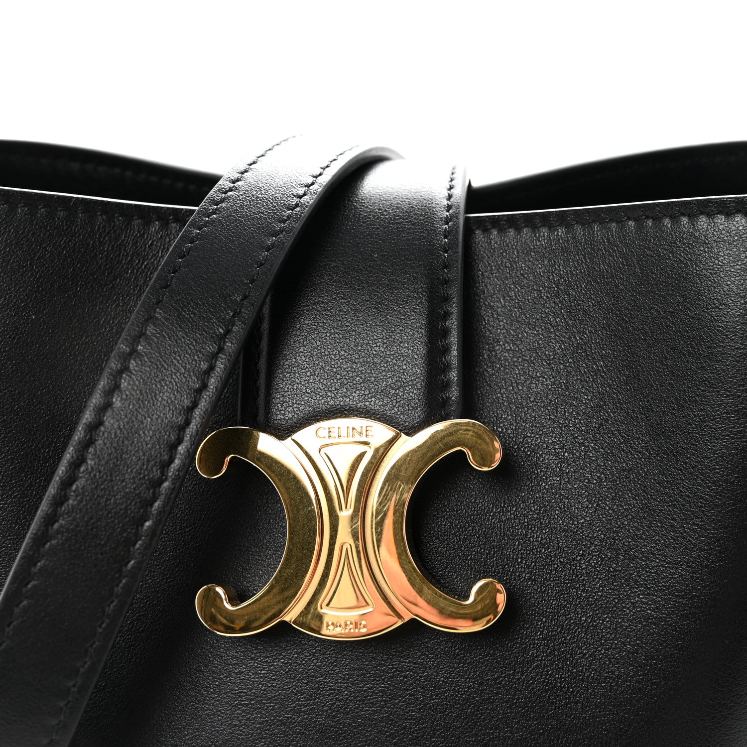 Celine Smooth Calfskin Triomphe Small Louise Bag Black 1834073
