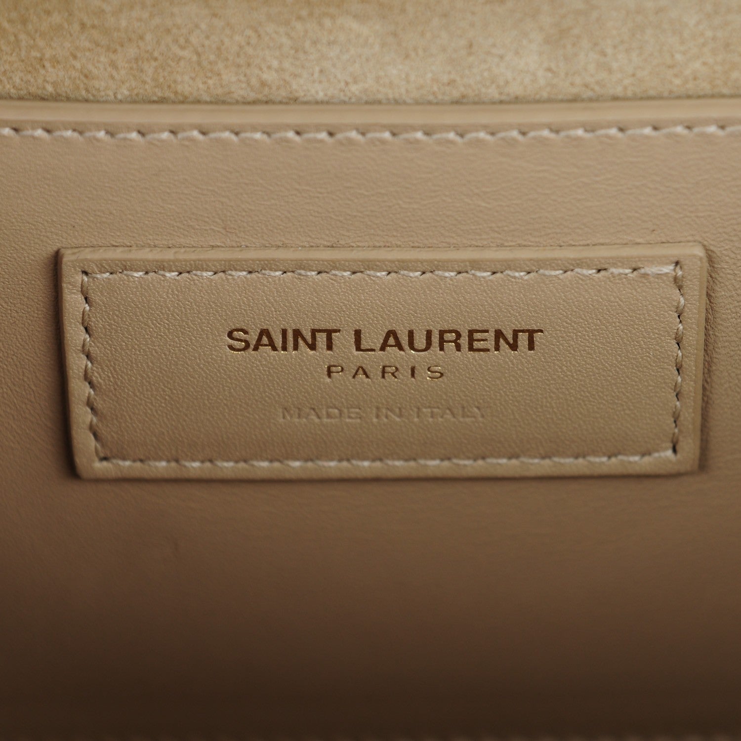 Saint Laurent Calfskin Classic Monogram Tassel Clutch Nude 7 of 8