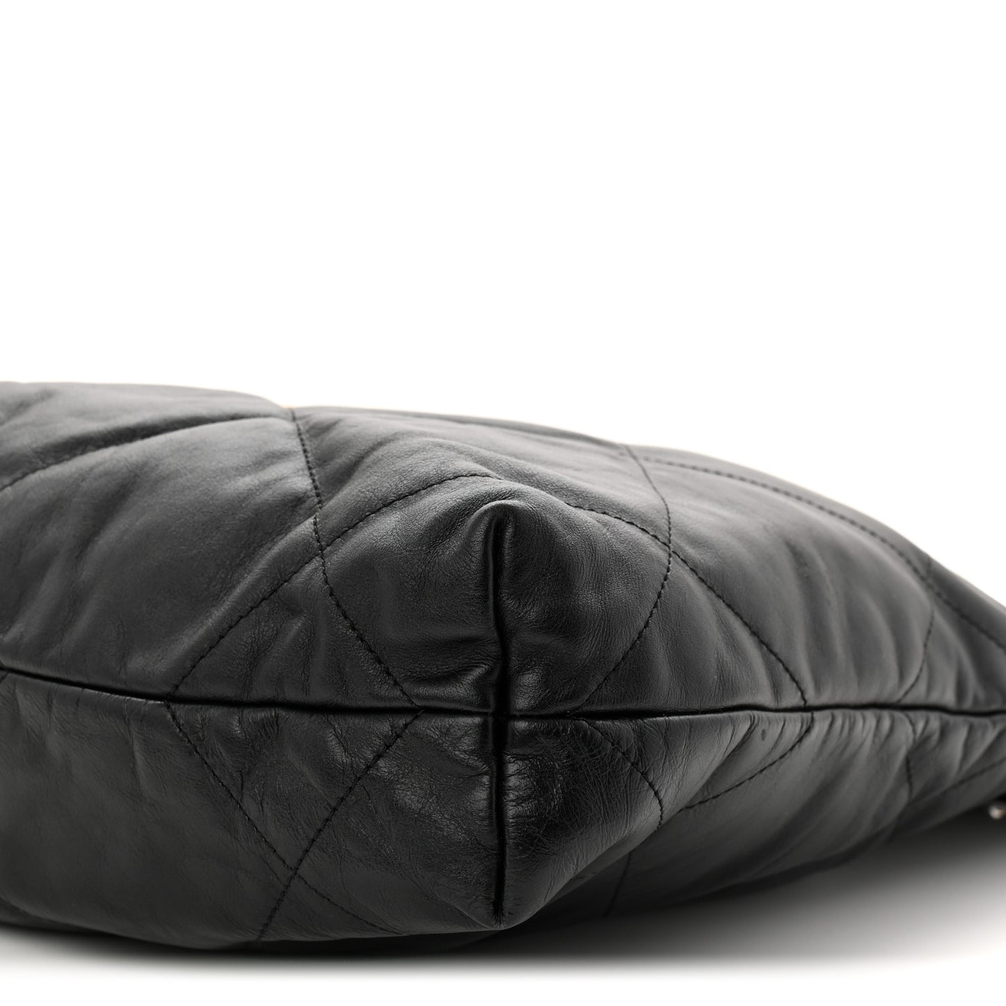 Shiny Calfskin Quilted Small Chanel 22 Black