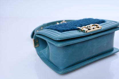 Chanel Shearling Calfskin Small Boy Flap Turquoise 9 of 12