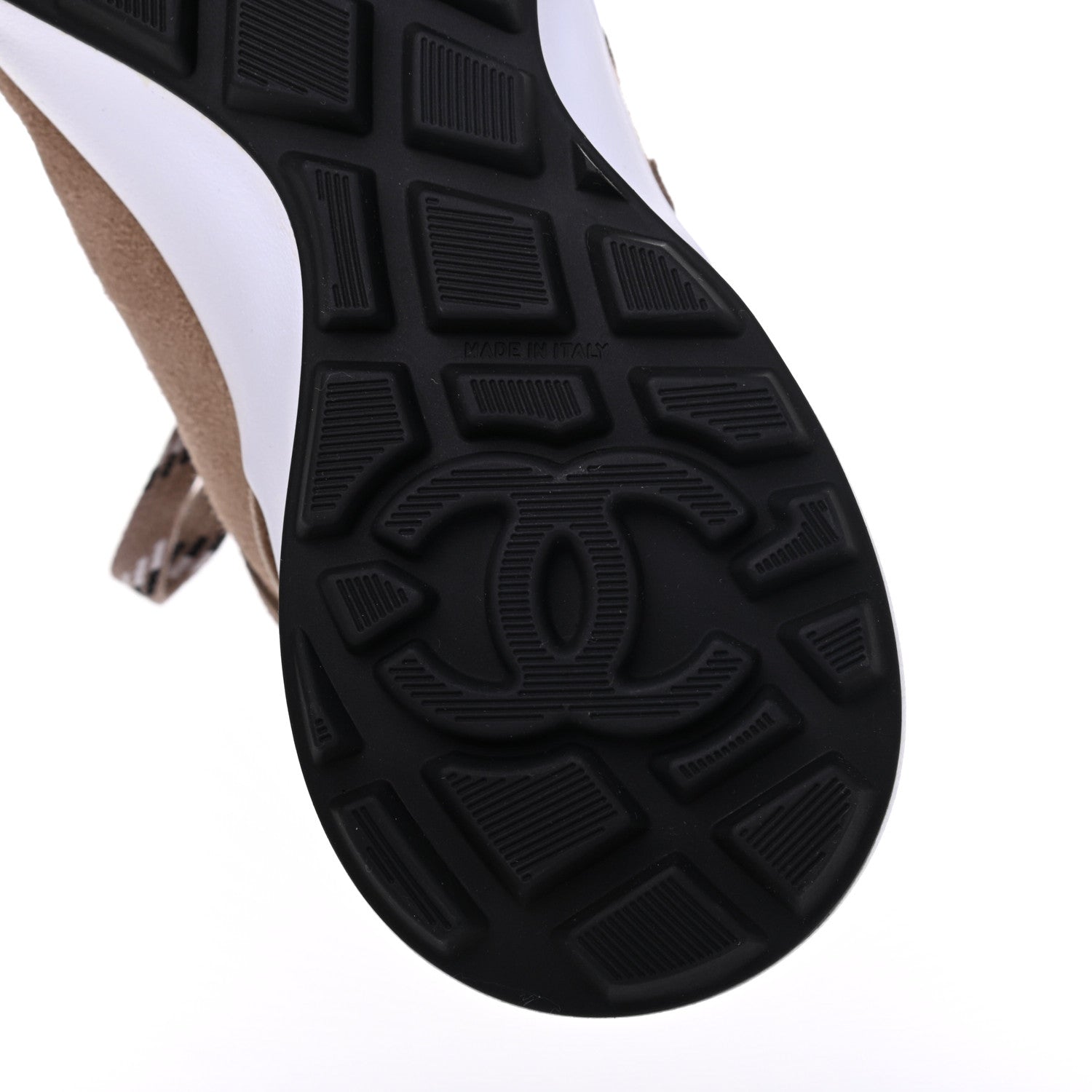 Chanel Suede Goatskin CC Sneakers 39 Dark Beige 6 of 9