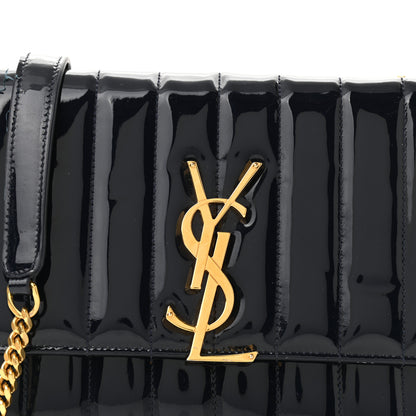 Saint Laurent Patent Calfskin Matelasse Monogram Medium Vicky Chain Bag Blue 7 of 12