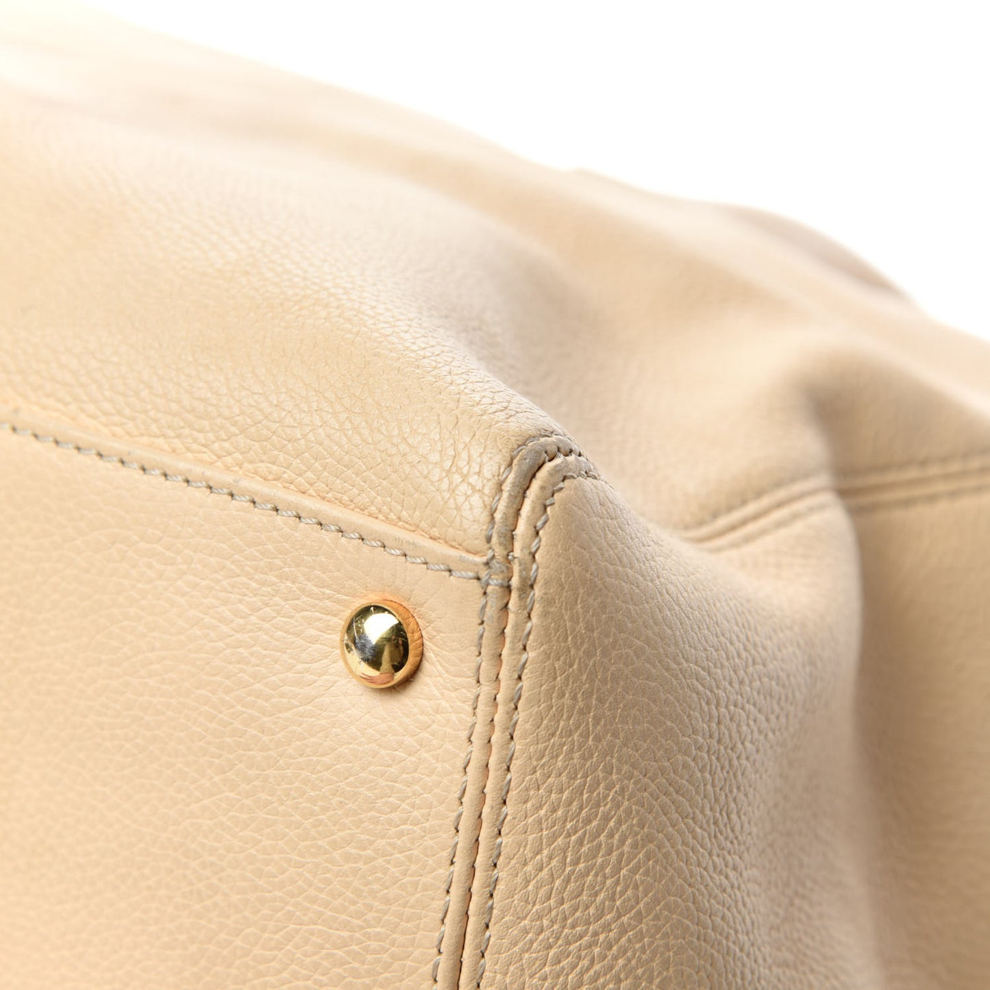 Calfskin Cerf Executive Shopper Tote Beige Clair