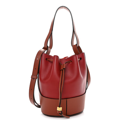 Loewe Calfskin Medium Balloon Bucket Bag Burgundy Tan 1 of 10
