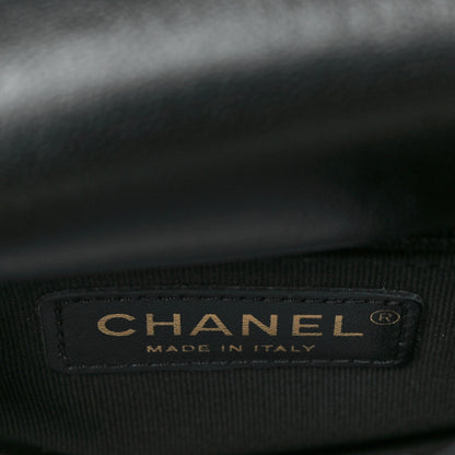 Chanel Lambskin Quilted Small Chain Top Handle Flap Black 6 of 11