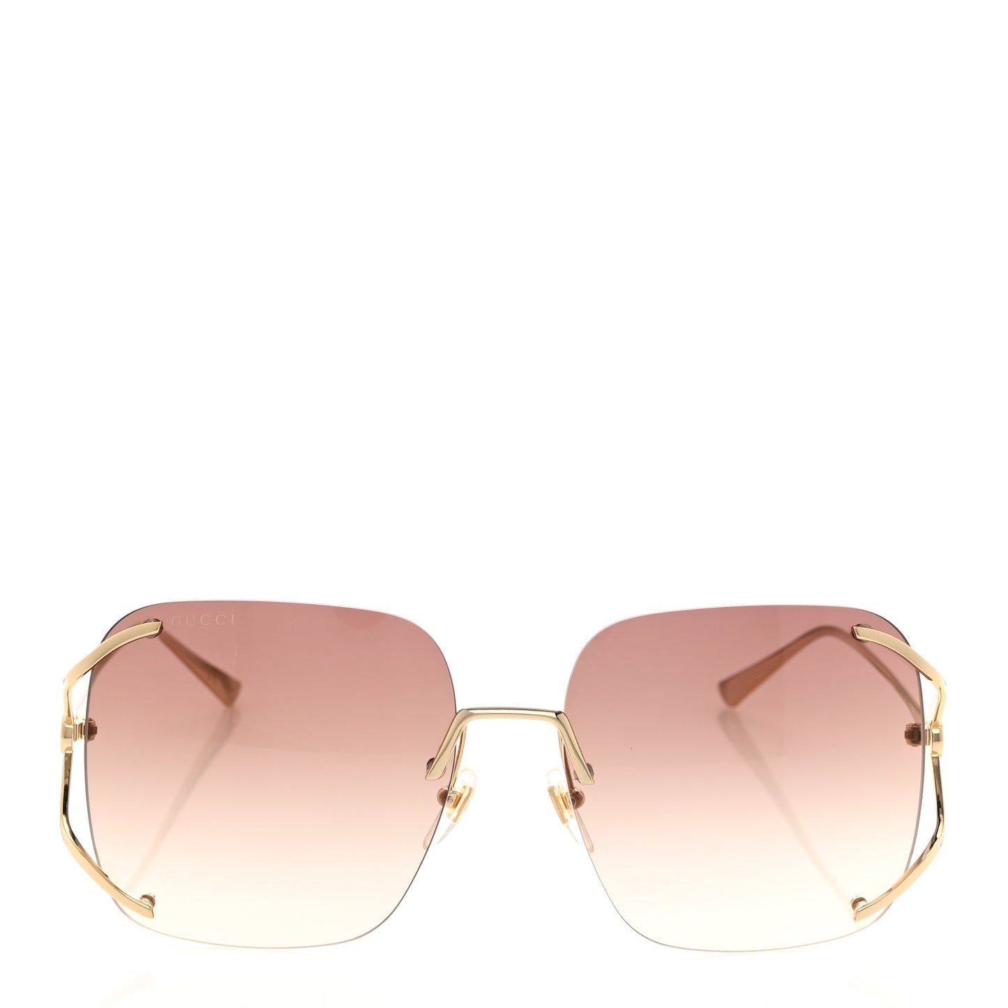 Metal Oversized Sunglasses GG0646S Gold Brown