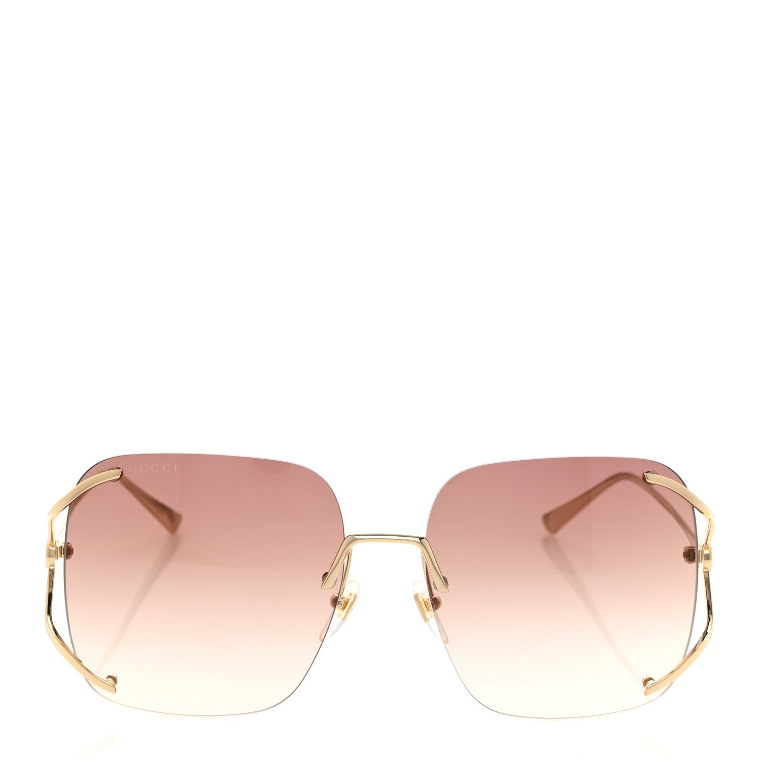 Gucci Metal Oversized Sunglasses GG0646S Gold Brown 2 of 8