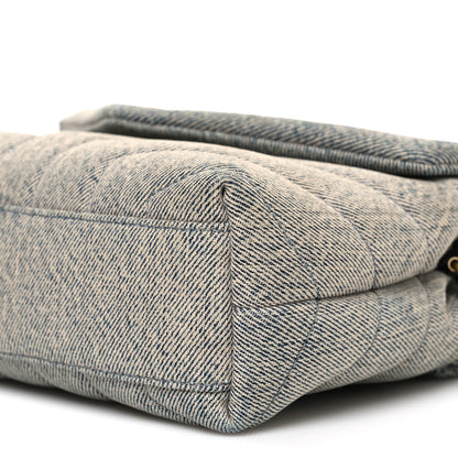 Saint Laurent Denim Y Quilted Monogram Toy Loulou Crossbody Bag Grey 10 of 10