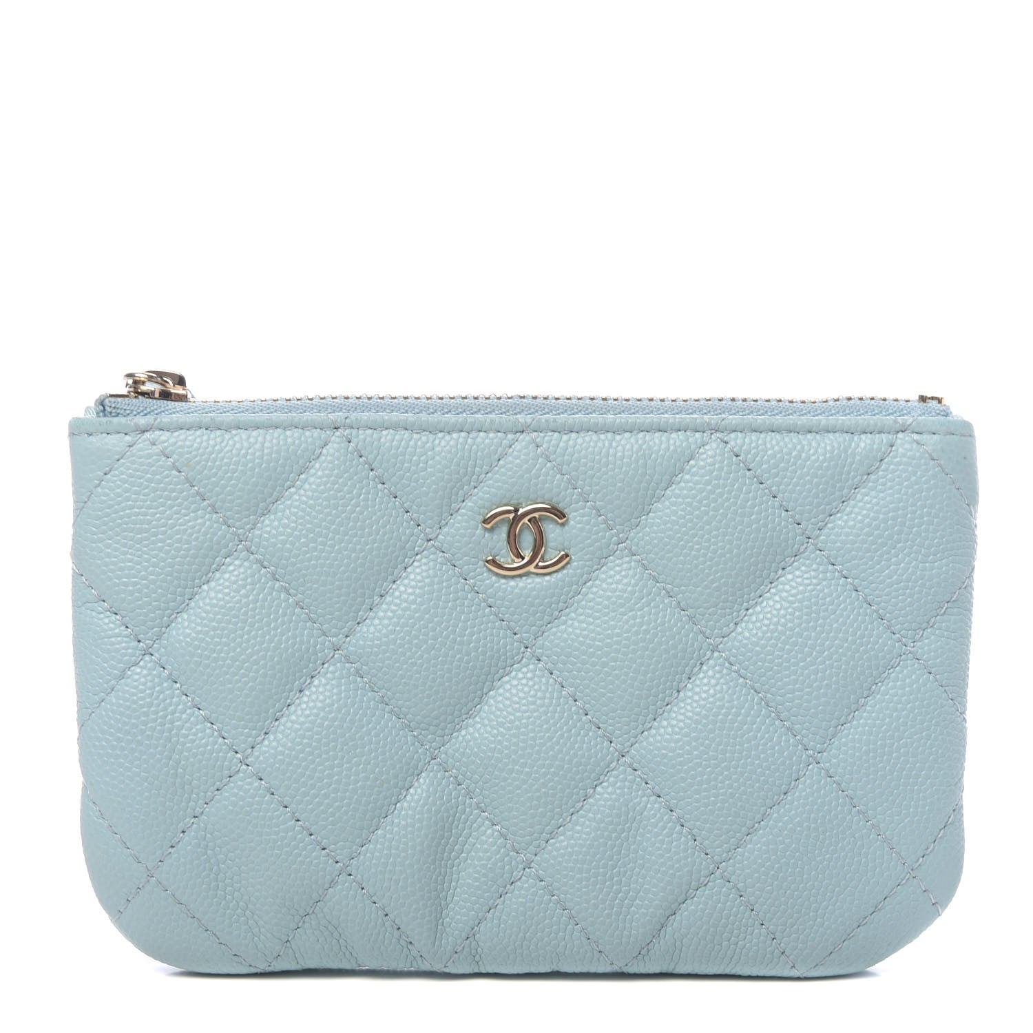 Chanel Caviar Quilted Small Cosmetic Case Light Blue 1 of 8