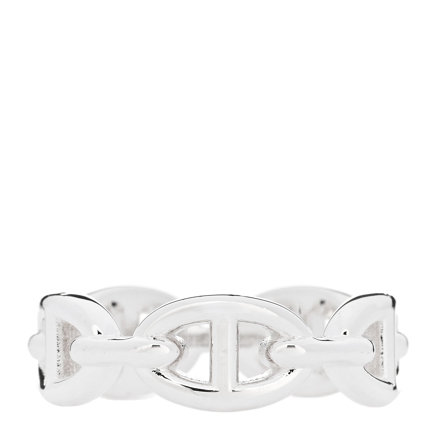 Hermes Sterling Silver PM Chaine d'Ancre Enchainee Band Ring 57 8 1 of 9