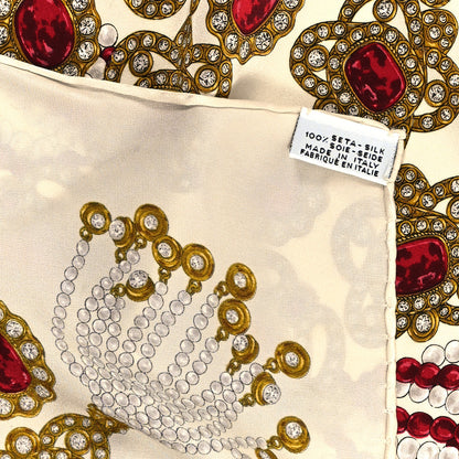 Chanel Silk Jewel Printed Square Scarf Ivory Multicolor 3 of 4