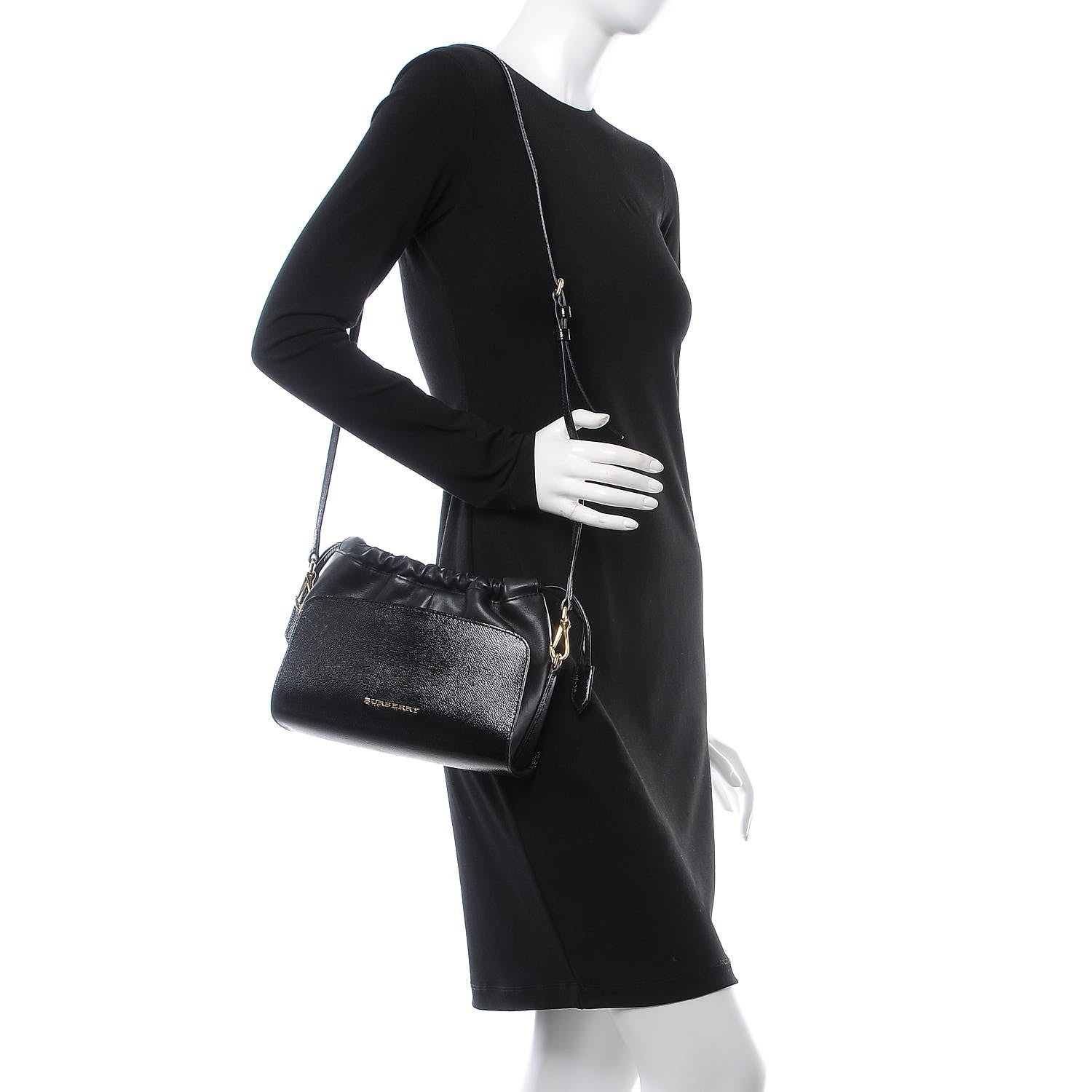 Burberry Patent Grained Calfskin Little Crush Black 2 of 9