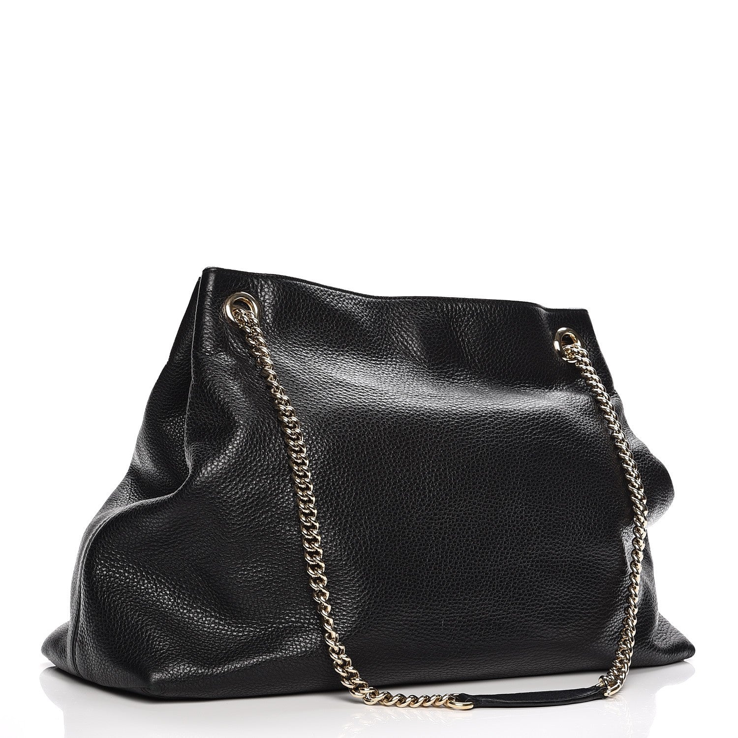 Gucci Pebbled Calfskin Large Soho Chain Shoulder Bag Black 3 of 12