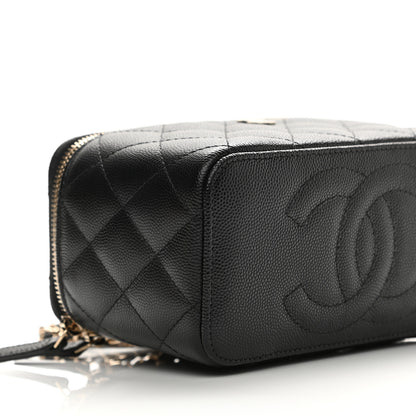Chanel Caviar Quilted Small Vanity Case With Chain Black 17 of 21