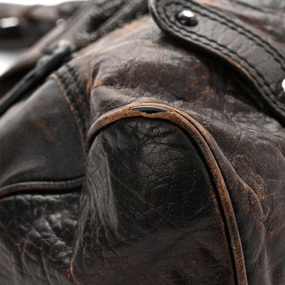 Valentino Garavani Distressed Calfskin VLogo Shoulder Bag Brown 17 of 25