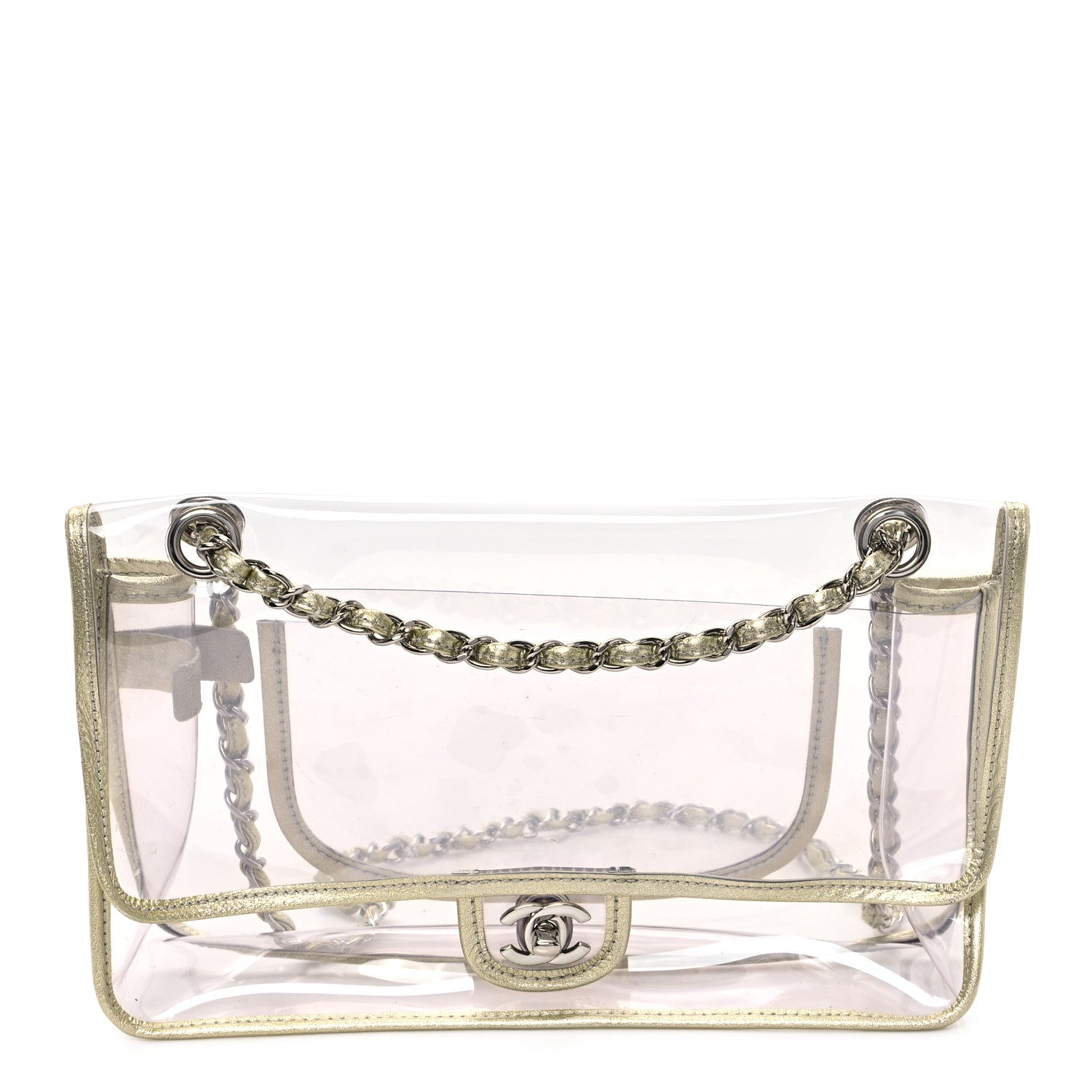 Chanel Metallic Lambskin PVC Medium Naked Flap Gold 1 of 10