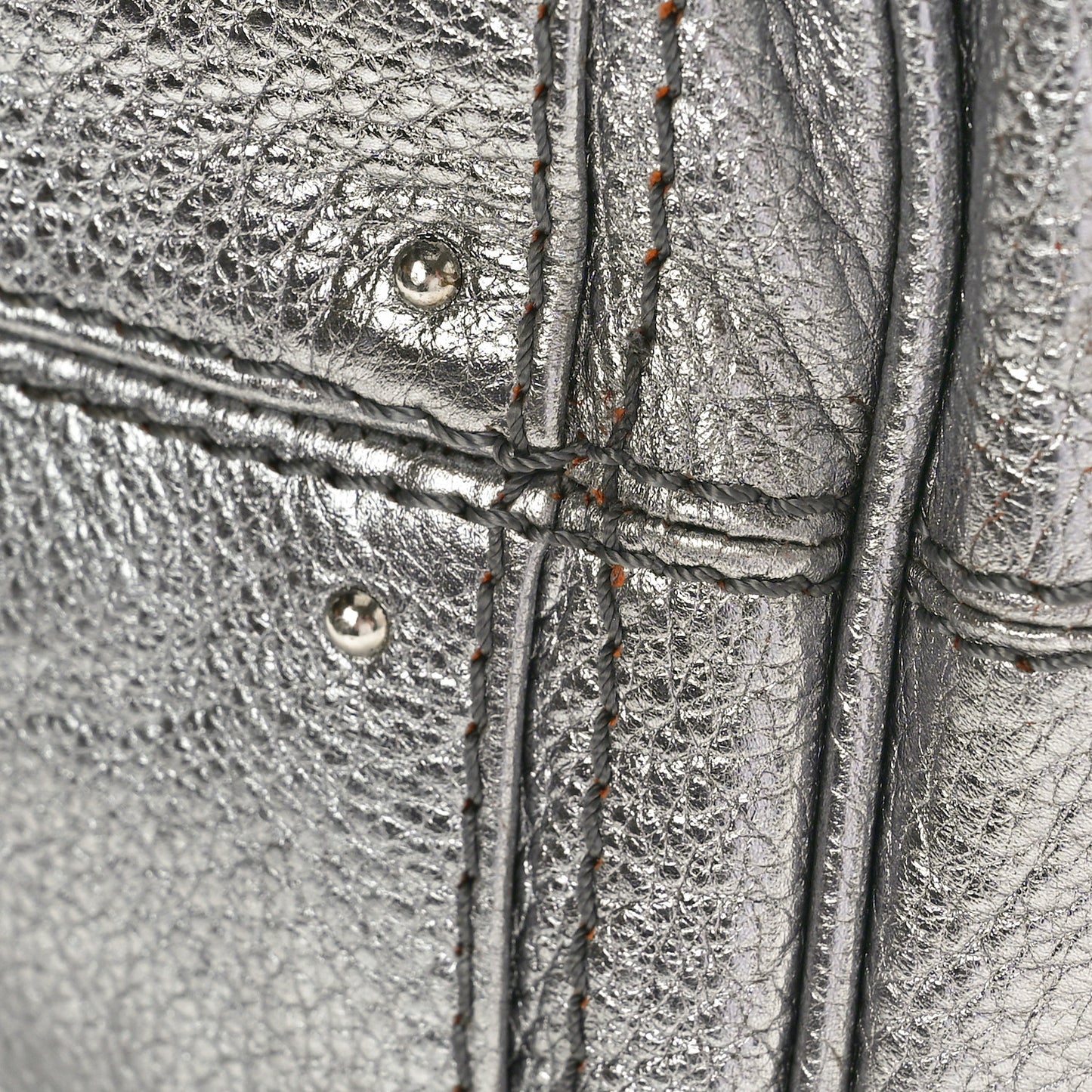 Metallic Calfskin Medium Paddington Satchel Argent