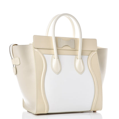 Celine Smooth Calfskin Mini Tri-Color Luggage White 3 of 13