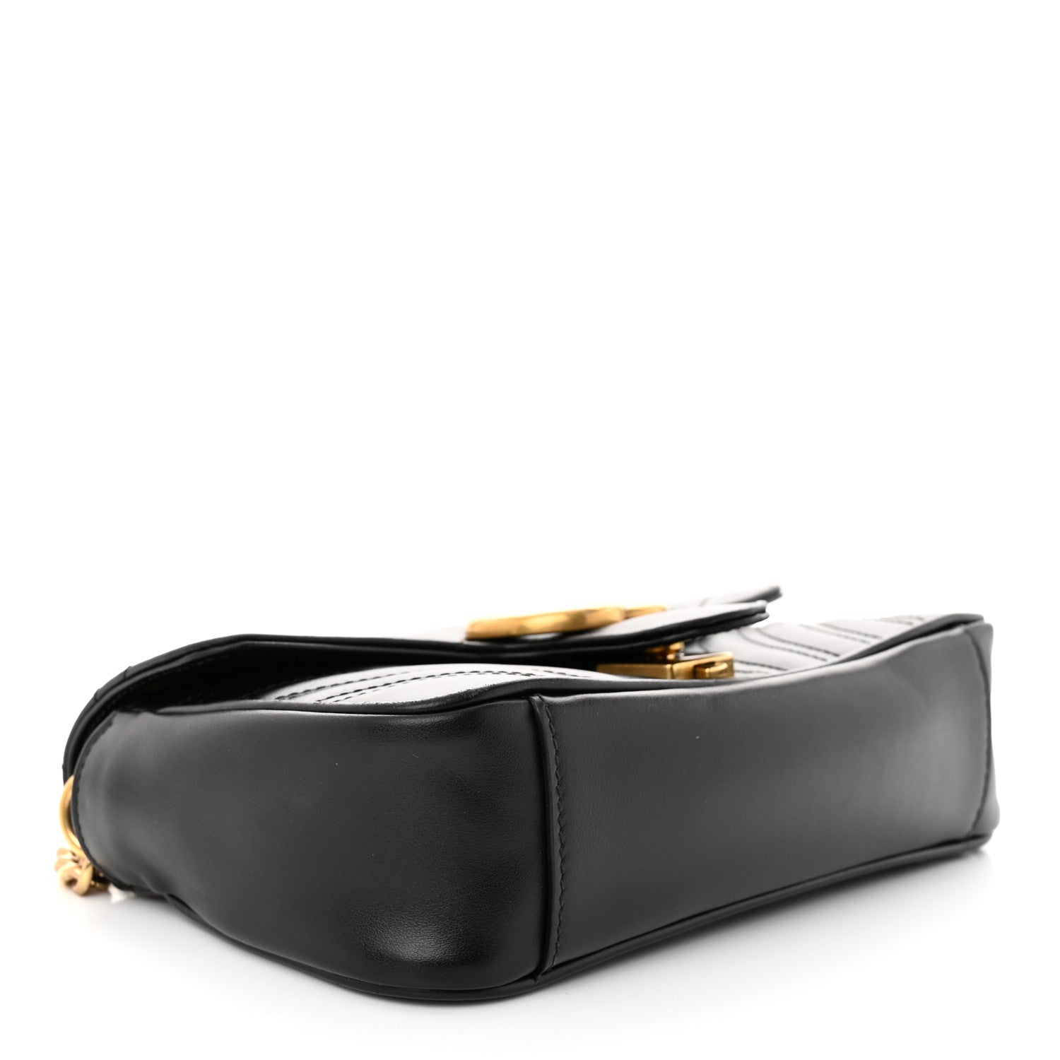 Gucci Calfskin Matelasse Mini GG Marmont Shoulder Bag Black 4 of 11