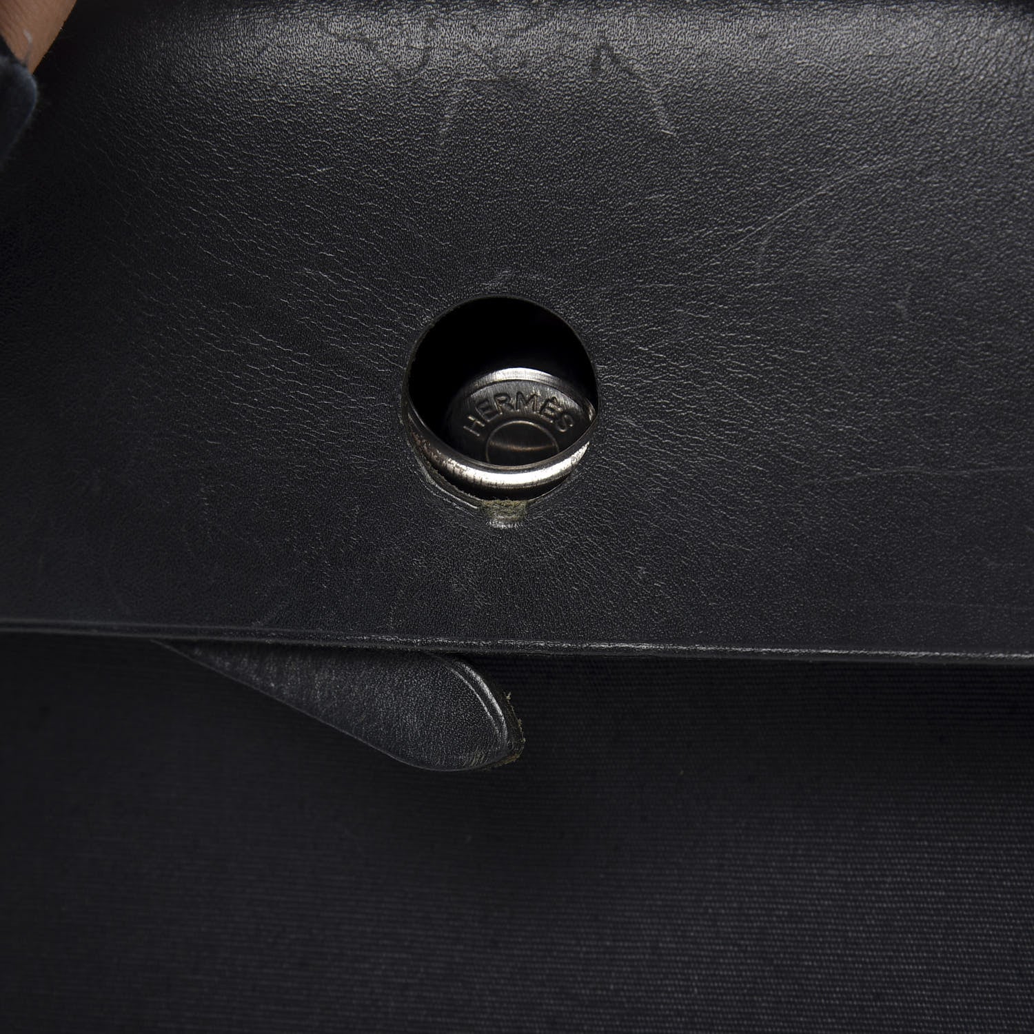 Hermes Toile Vache Calfskin Herbag 39 MM Black 13 of 19