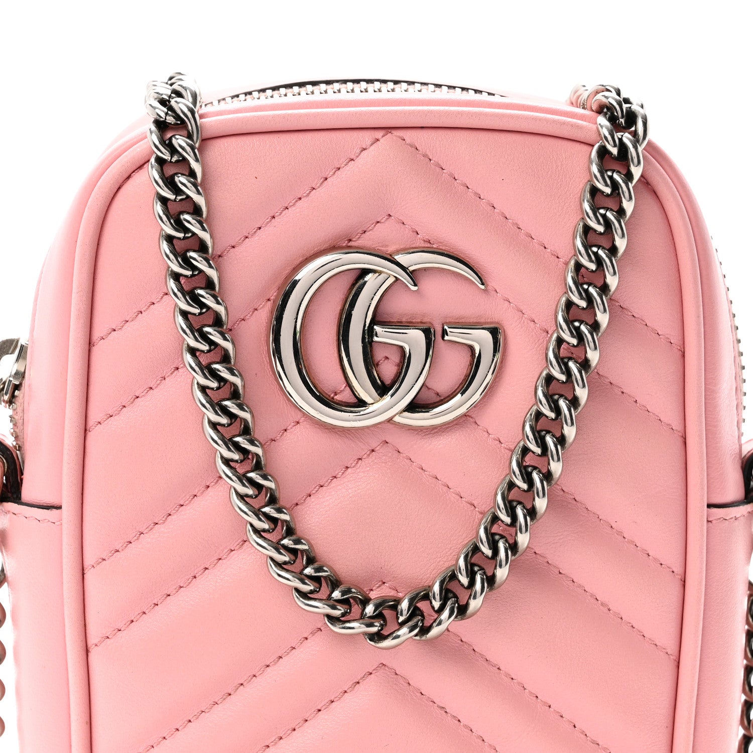 GUCCI GGキャンパスウエスト　ボディバッグ 珍しいピンク Gucci Calfskin Matelasse Mini GG Marmont Crossbody Bag Wild Rose