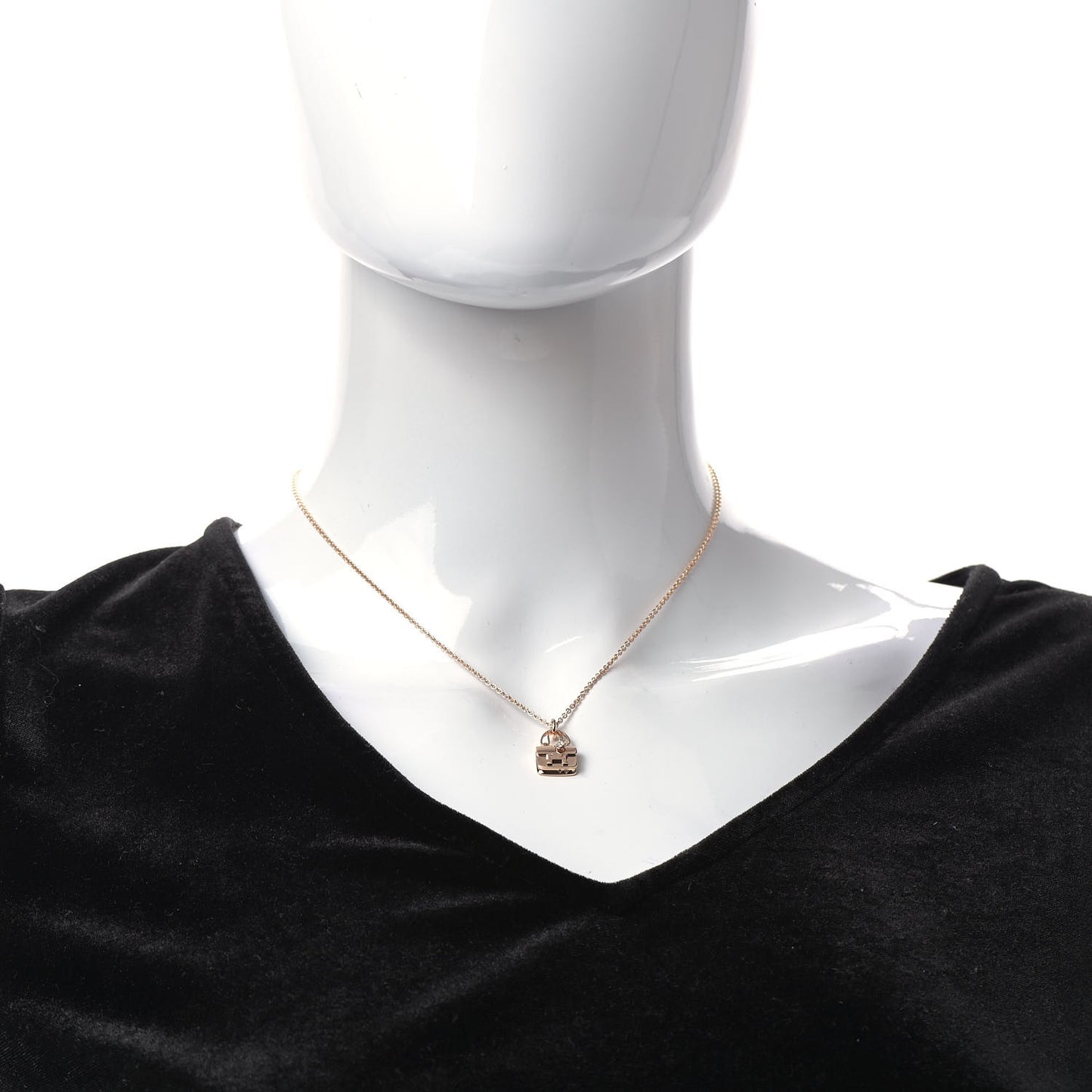 18K Rose Gold Diamond Constance Amulettes Charm Pendant Necklace