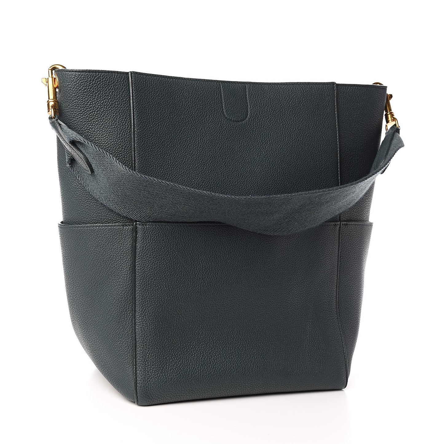 Soft Grained Calfskin Sangle Bucket Bag Amazone