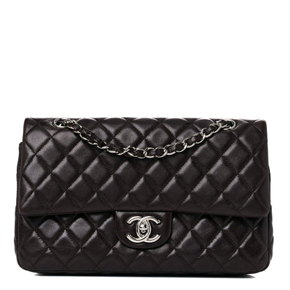Chanel Lambskin Quilted Medium Double Flap Dark Brown 1 of 18
