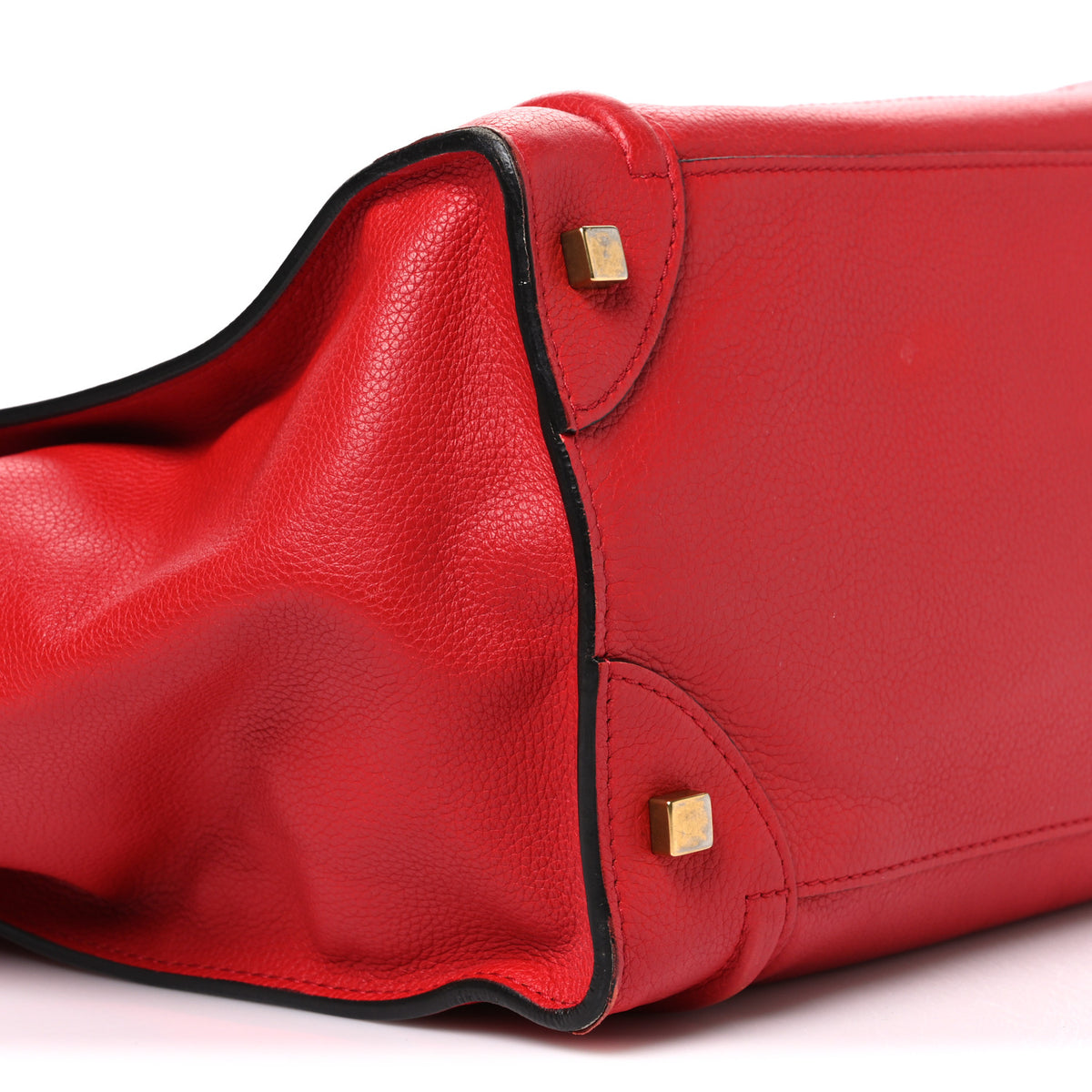 Drummed Calfskin Mini Luggage Coquelicot