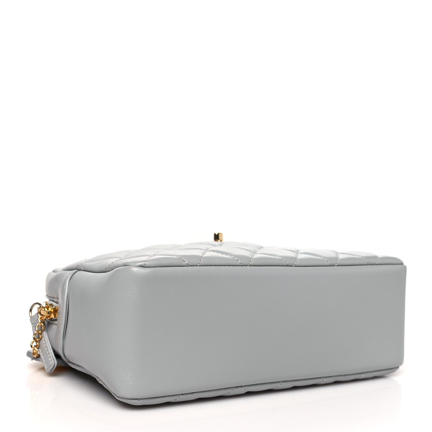 Chanel Shiny Lambskin Quilted Medium Camera Case Grey 4 of 10