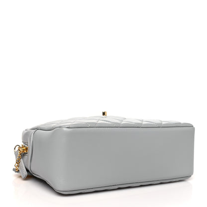 Chanel Shiny Lambskin Quilted Medium Camera Case Grey 4 of 10