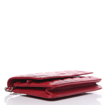 Chanel Caviar Quilted Wallet On Chain WOC Dark Pink 4 of 12