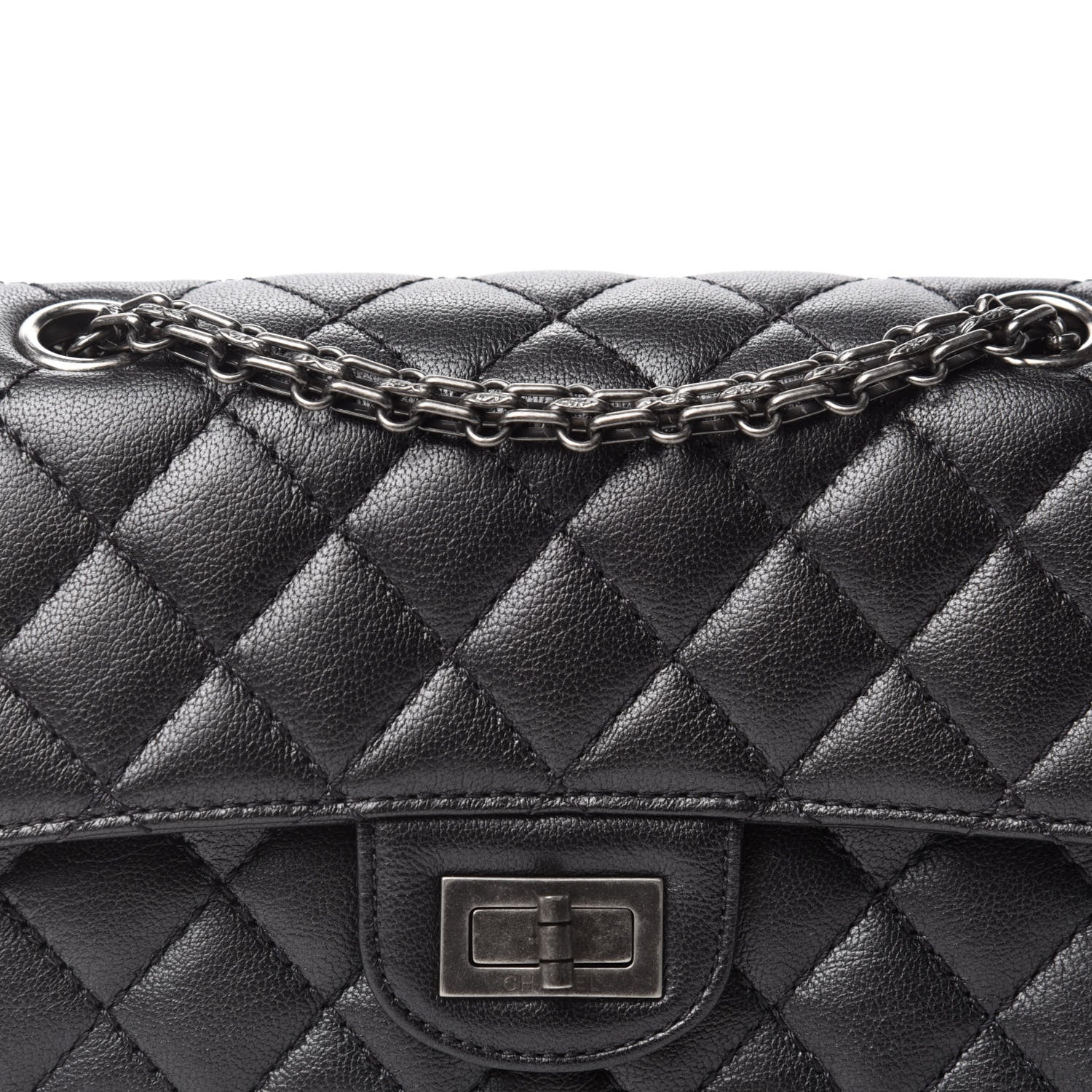 Chanel Goatskin Quilted 2.55 Reissue Mini Flap Dark Silver 10 of 11