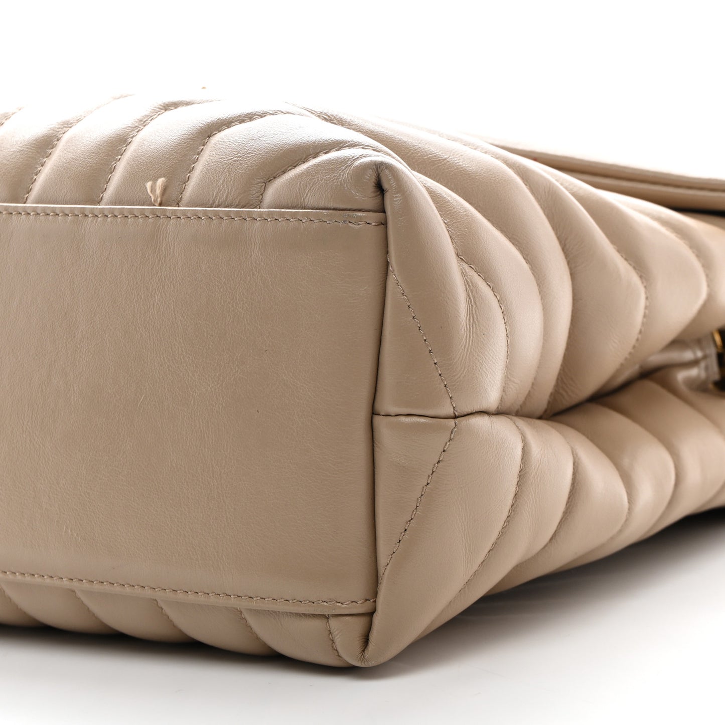 Calfskin Y Quilted Monogram Medium Loulou Chain Satchel Dark Beige