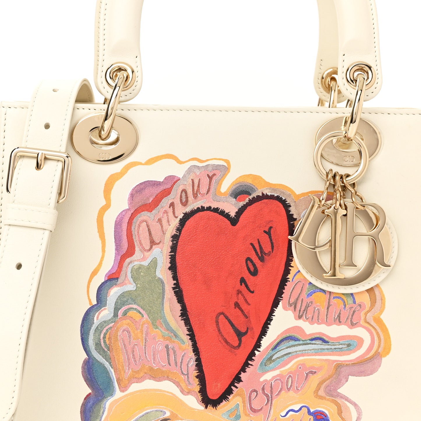 Calfskin Amour Print Medium Lady Dior Multicolor