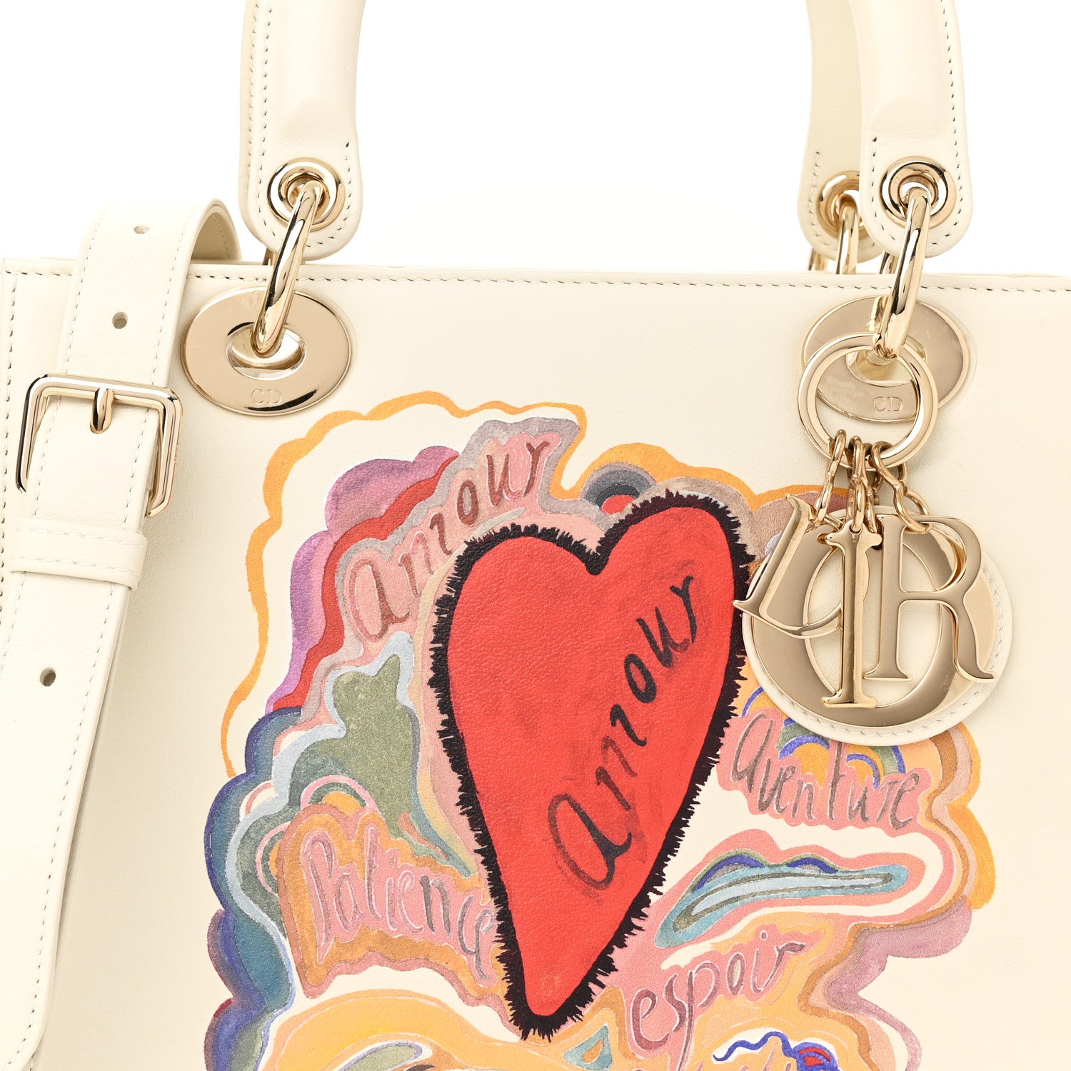 Christian Dior Calfskin Amour Print Medium Lady Dior Multicolor 7 of 11