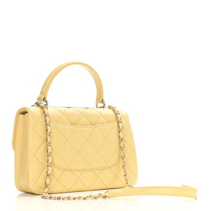 Chanel Lambskin Quilted Small Trendy CC Flap Dual Handle Bag Yellow 2 of 10