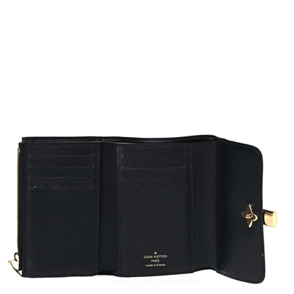 Louis Vuitton Monogram Flower Lock Compact Wallet Black 5 of 7
