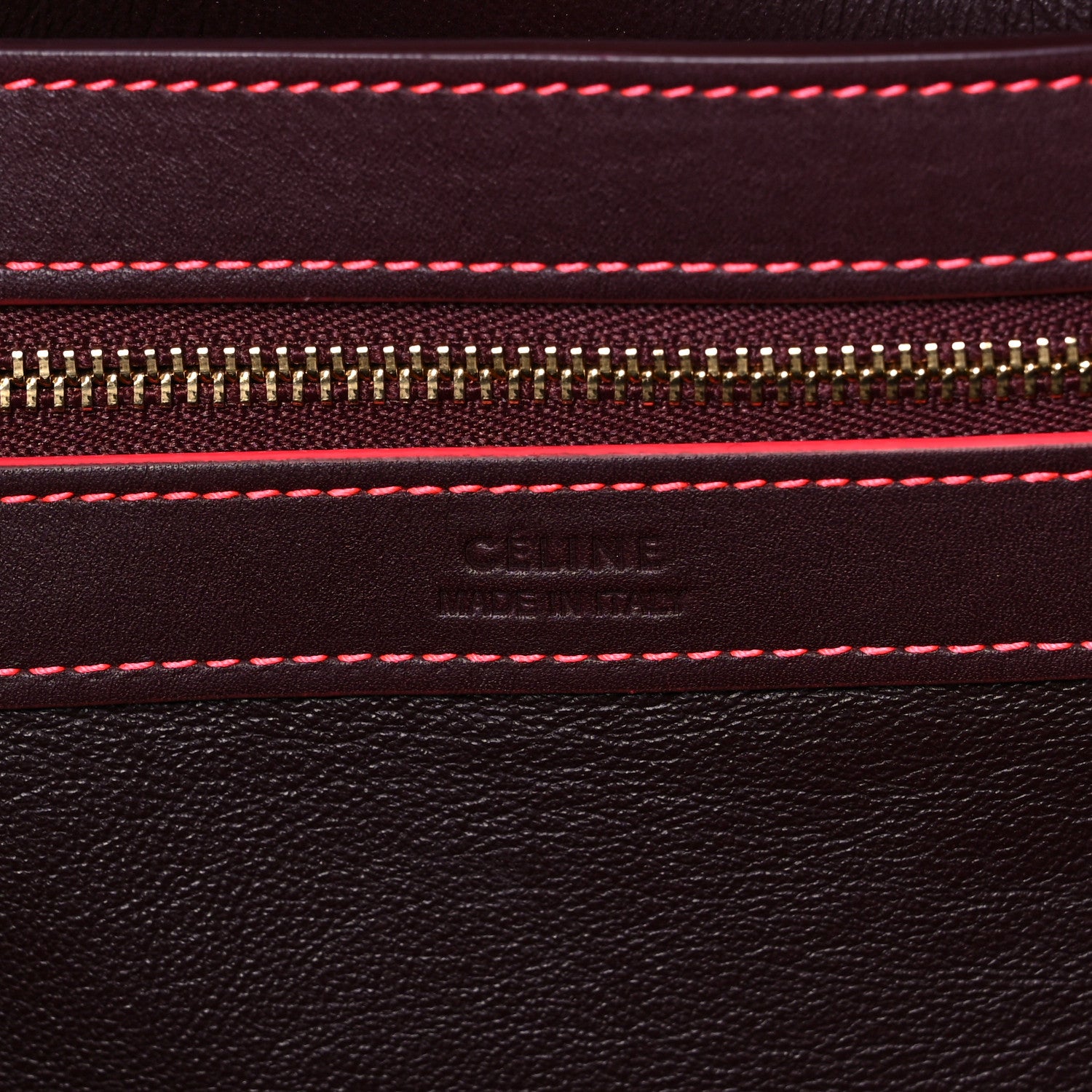 Celine Smooth Calfskin Small Tassel Cabas Phantom Burgundy Pink 6 of 14