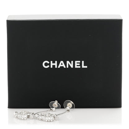 Chanel Baguette Crystal CC Drop Earrings Silver 4 of 4