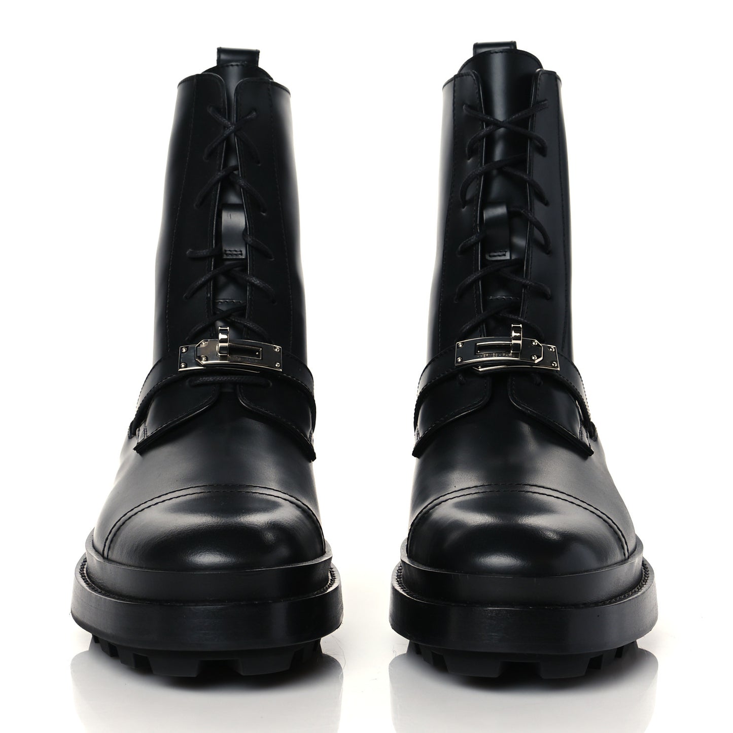 Glossed Calfskin Funk Ankle Boots 39 Black