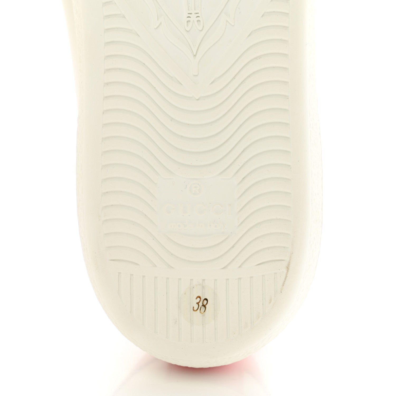 Gucci Calfskin Interlocking G Perforated Womens Ace Sneakers 38 White Rose 6 of 9