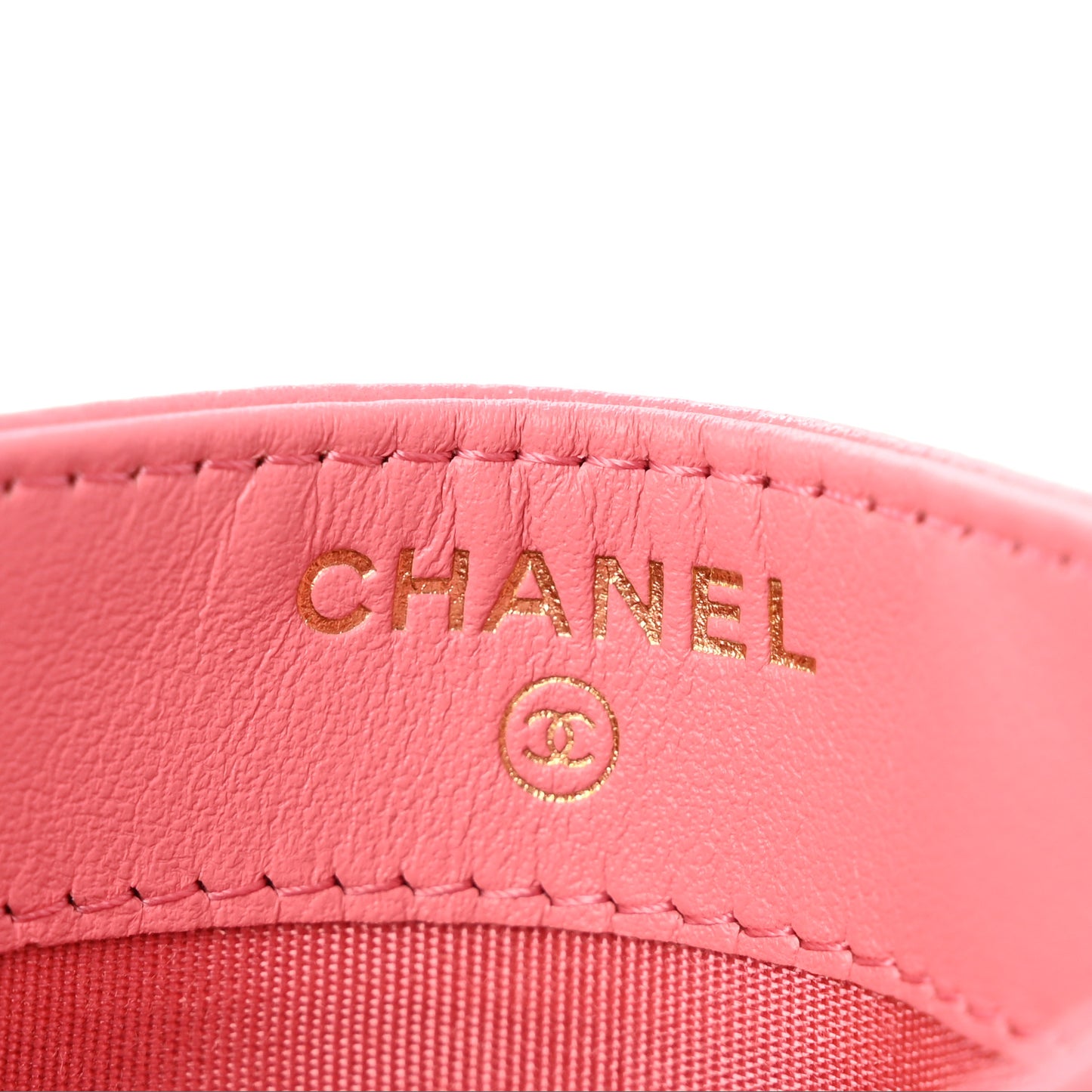 Caviar Camellia Embossed Card Holder Pink