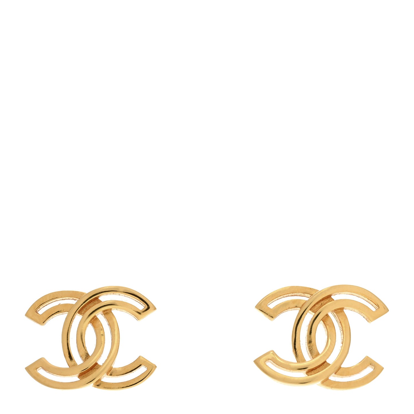 Metal Obazine CC Earrings Gold