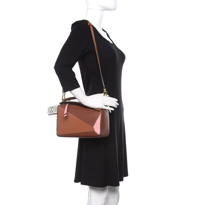Loewe Calfskin Small Puzzle Bag Tan Medium Pink 2 of 10