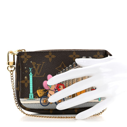 Louis Vuitton Monogram 2022 Christmas Animation Paris Mini Pochette Accessories Pink 2 of 7