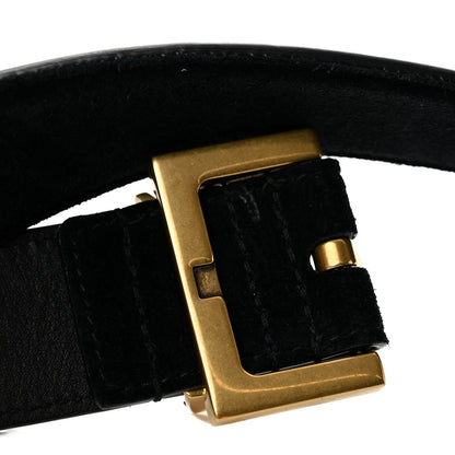 Saint Laurent Suede Monogram Square Buckle Belt 95 38 Black 8 of 8