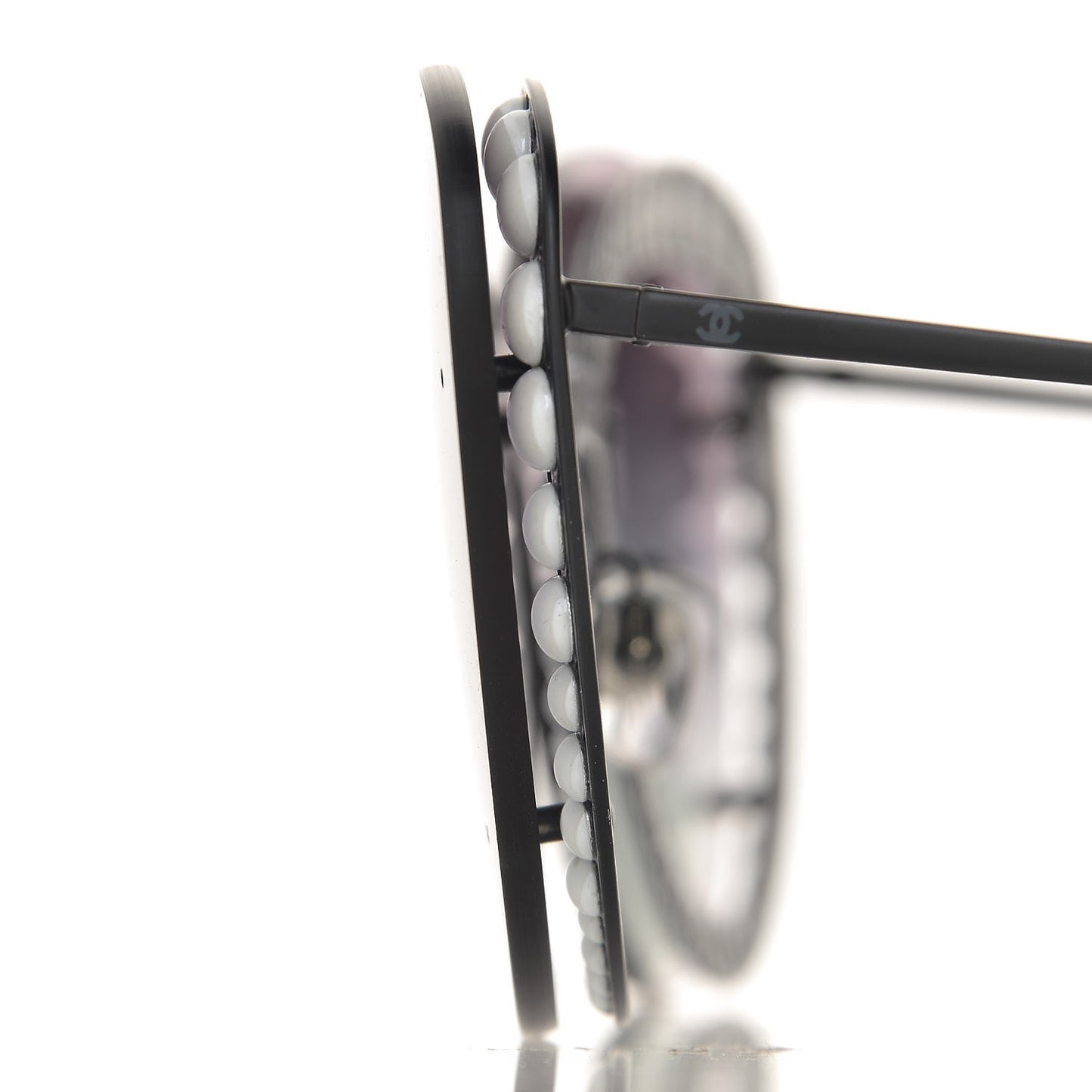 Acetate Metal Pearl Butterfly Sunglasses 4236-H Black